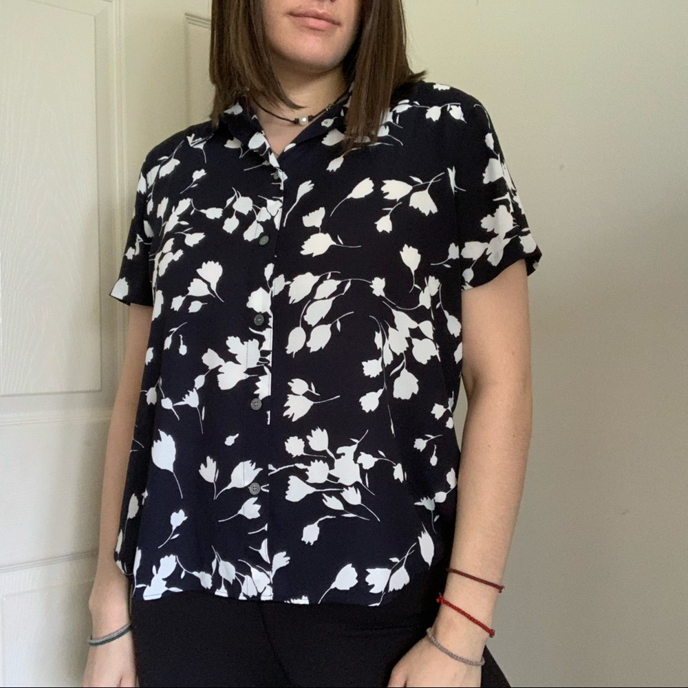 floral button down short sleeve